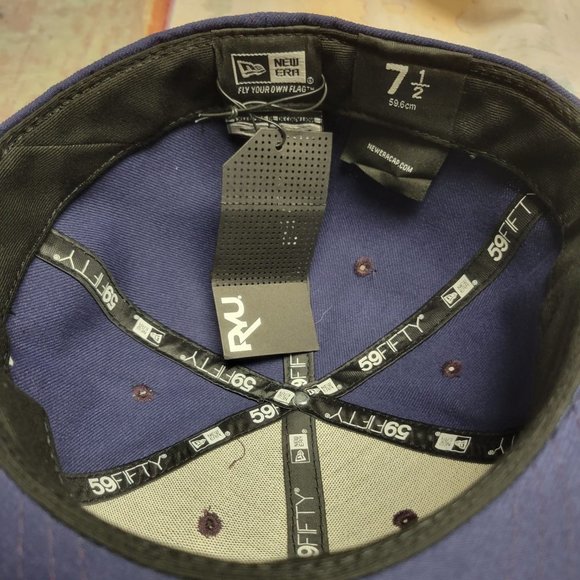 RYU Respect Your Universe Navy Logo New Era SZ 7 1/2 - 59.6 cm Ball Cap MSRP $45 - Picture 3 of 3